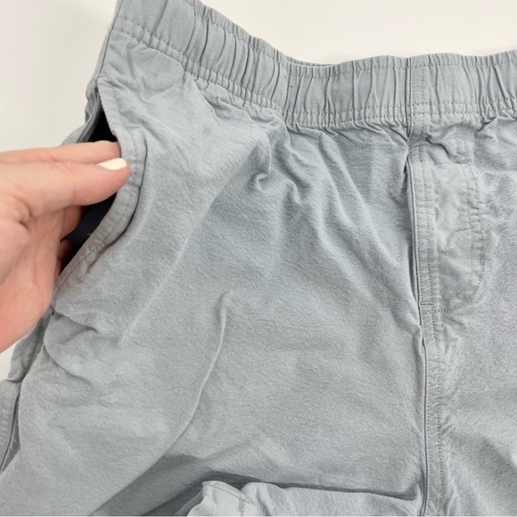 Free Fly Men’s Stretch Canvas Shorts Grey Cotton 6” Inseam Elastic Waist Outdoor - Picture 6 of 13